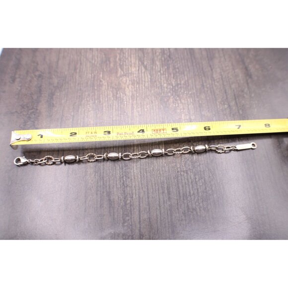 Vintage Napier Silver-Tone Oval Link Twist Bracelet 7" Lobster Clasp Jewelry - Picture 4 of 5